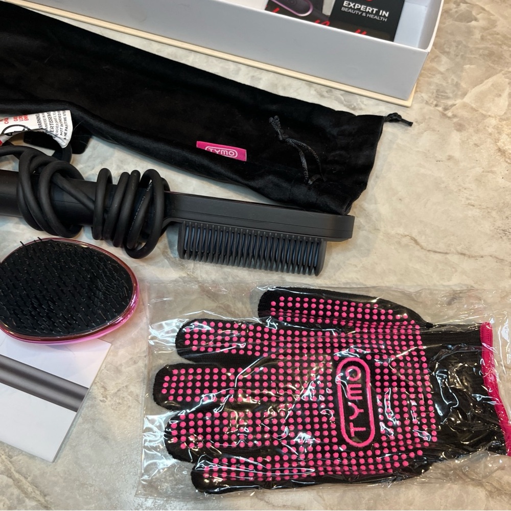TYMO Ring Hair Straightening Comb Black Brush 5 Temp Anti-Scald Fast Heating - Picture 8 of 14